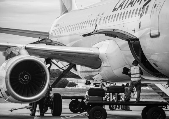 Piles of suitcases at the Zurich Airport